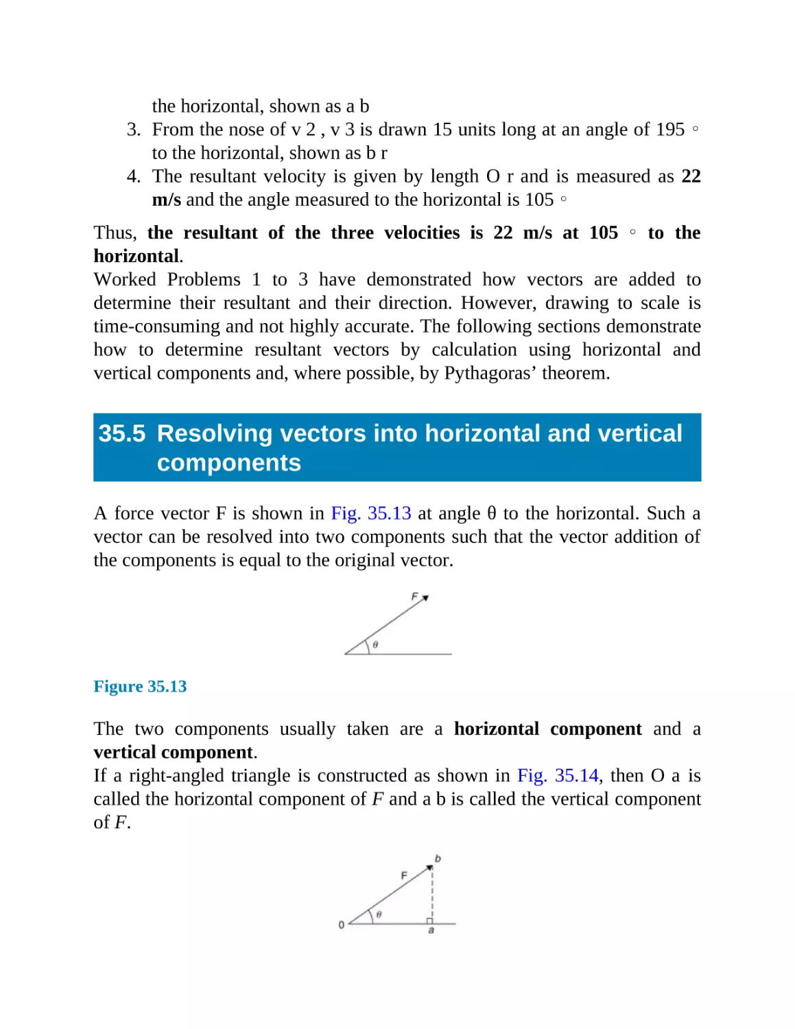 35.5 Resolving vectors into horizontal and vertical components