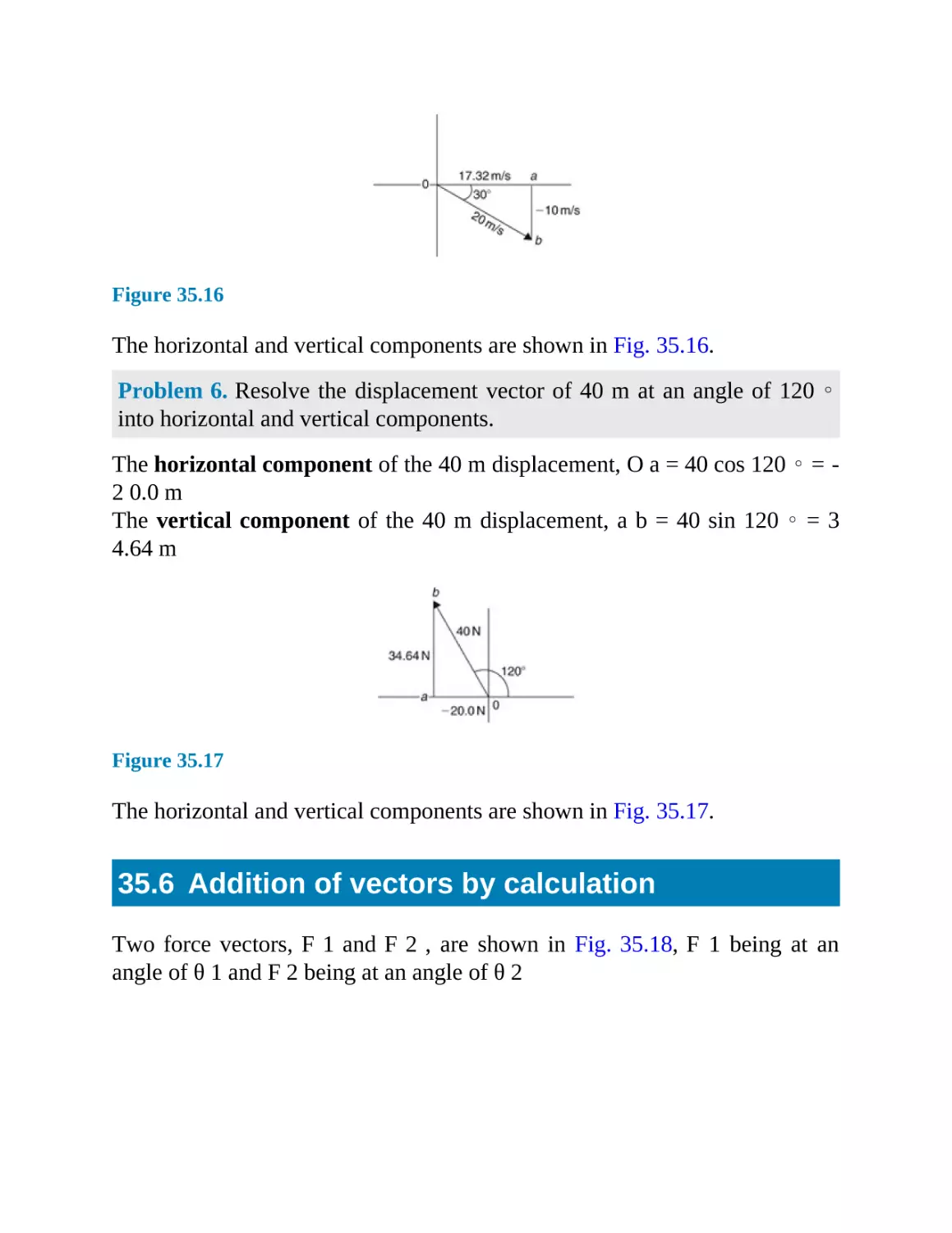 35.6 Addition of vectors by calculation