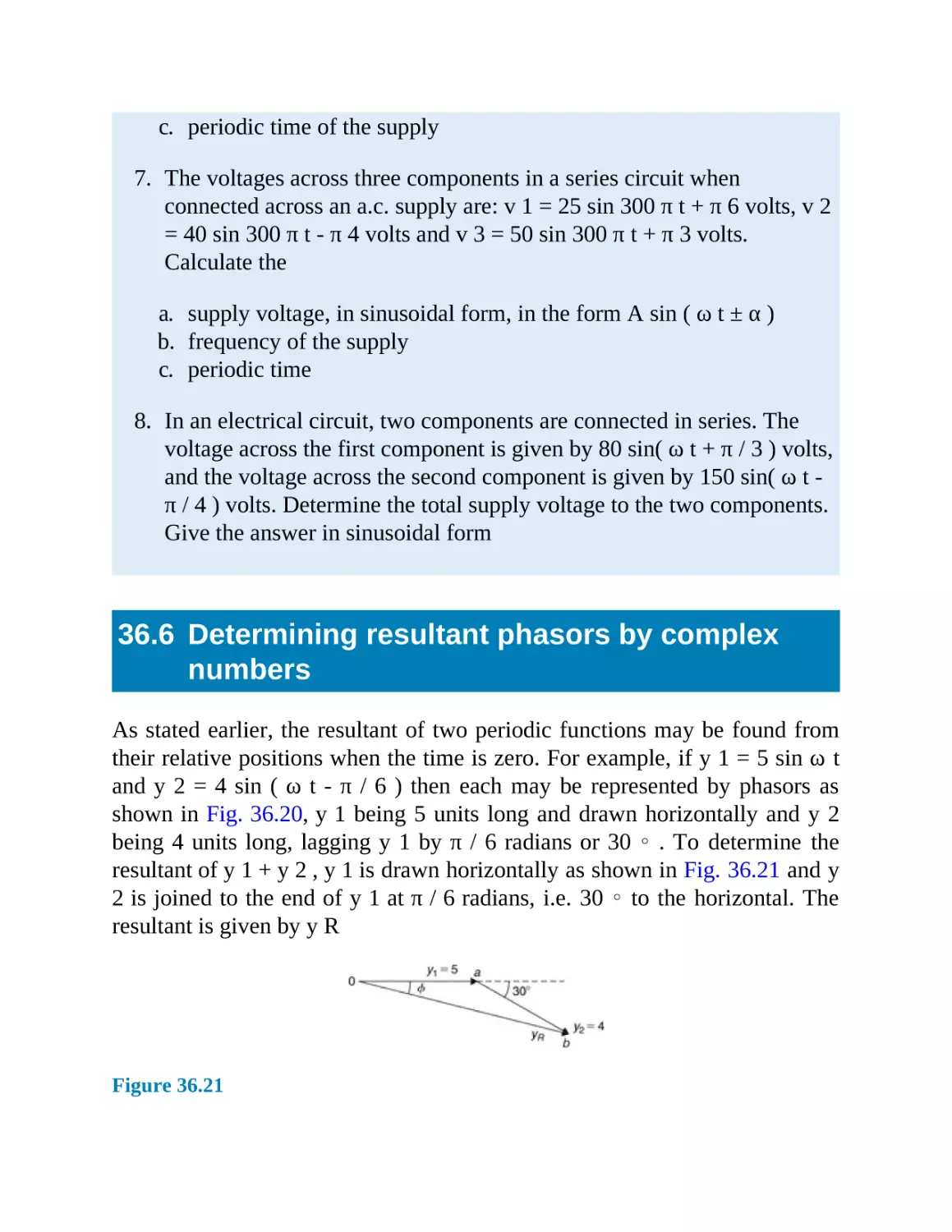 36.6 Determining resultant phasors by complex numbers