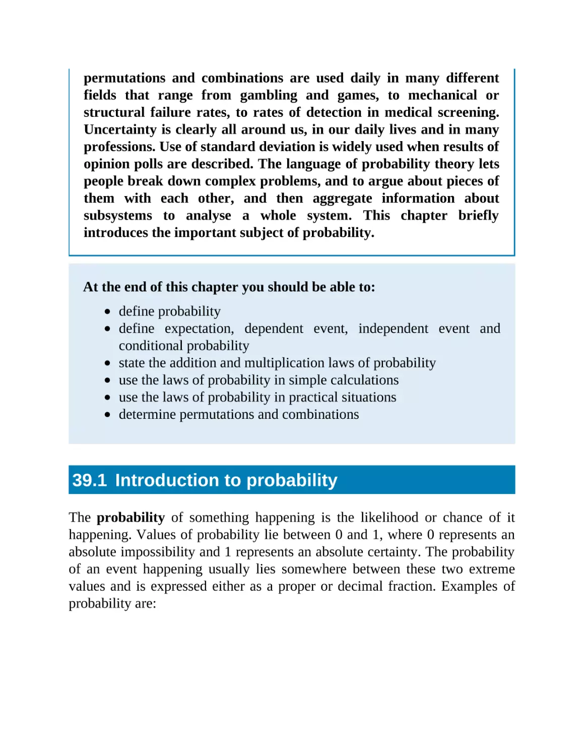 39.1 Introduction to probability