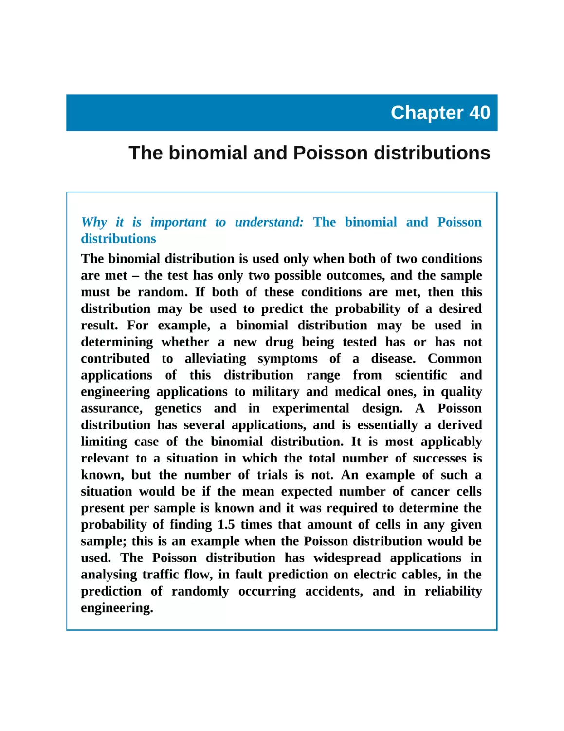 40 The binomial and Poisson distributions