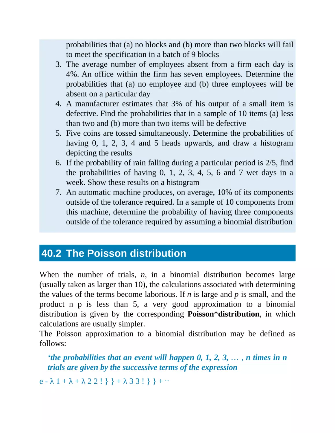 40.2 The Poisson distribution