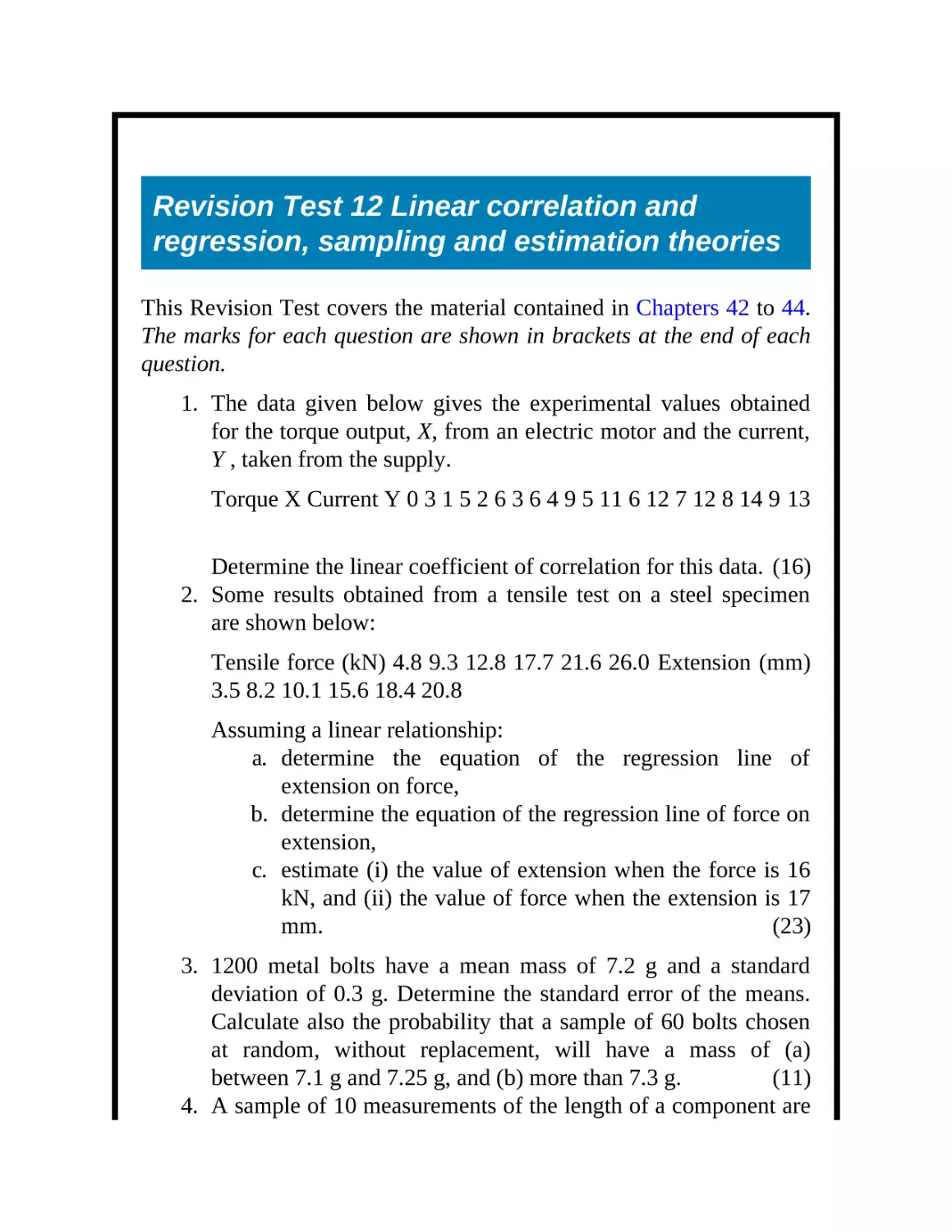 Revision Test 12