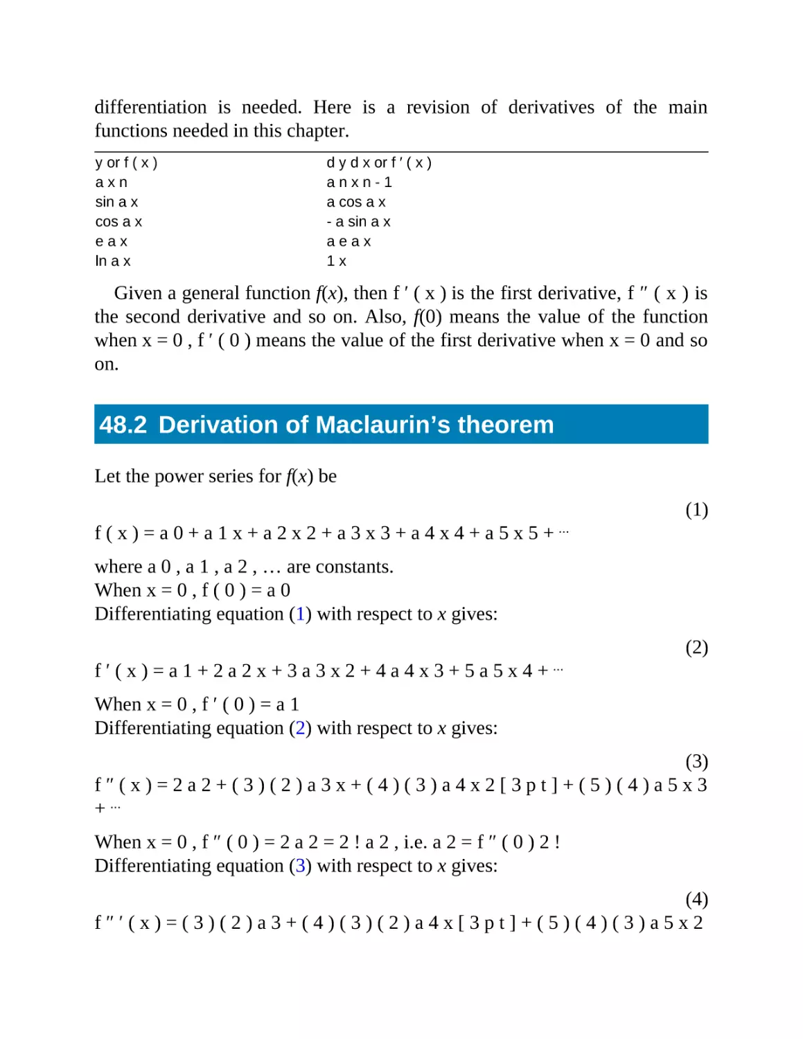 48.2 Derivation of Maclaurin’s theorem