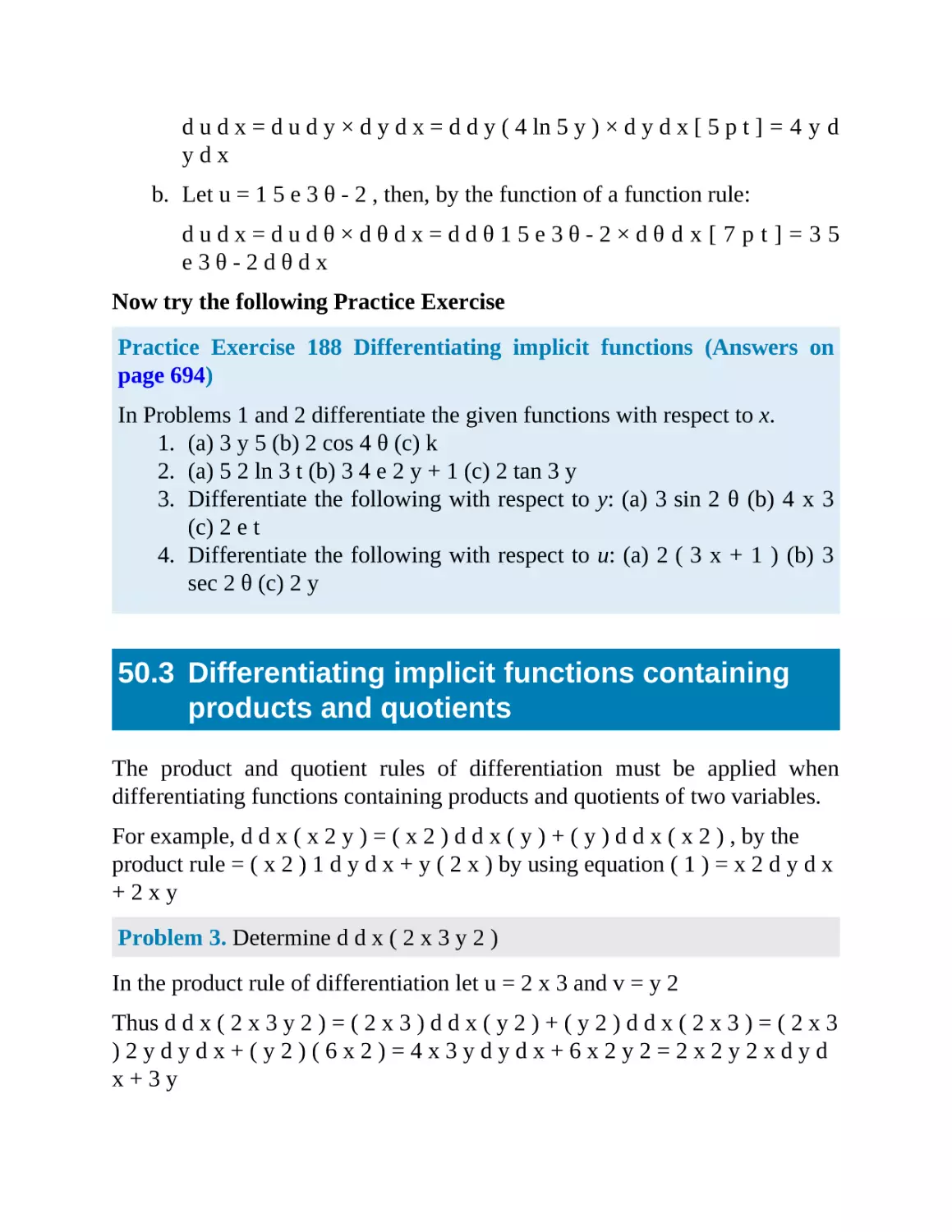 50.3 Differentiating implicit functions containing products and quotients