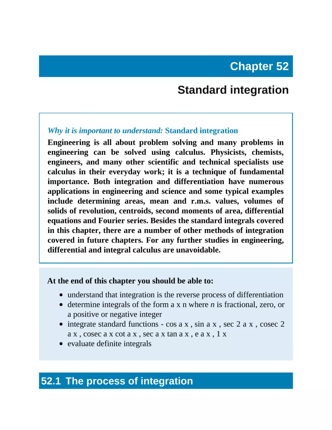 52 Standard integration
52.1 The process of integration