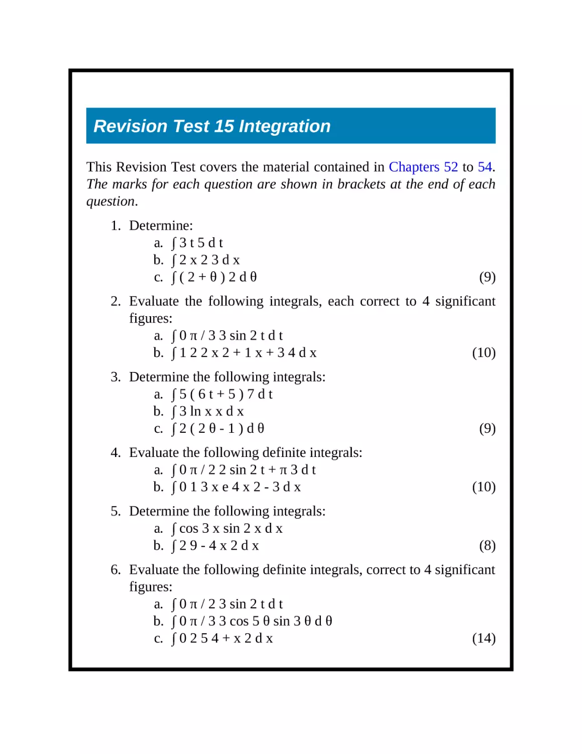 Revision Test 15