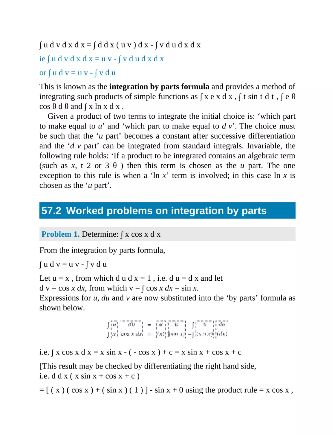 57.2 Worked problems on integration by parts