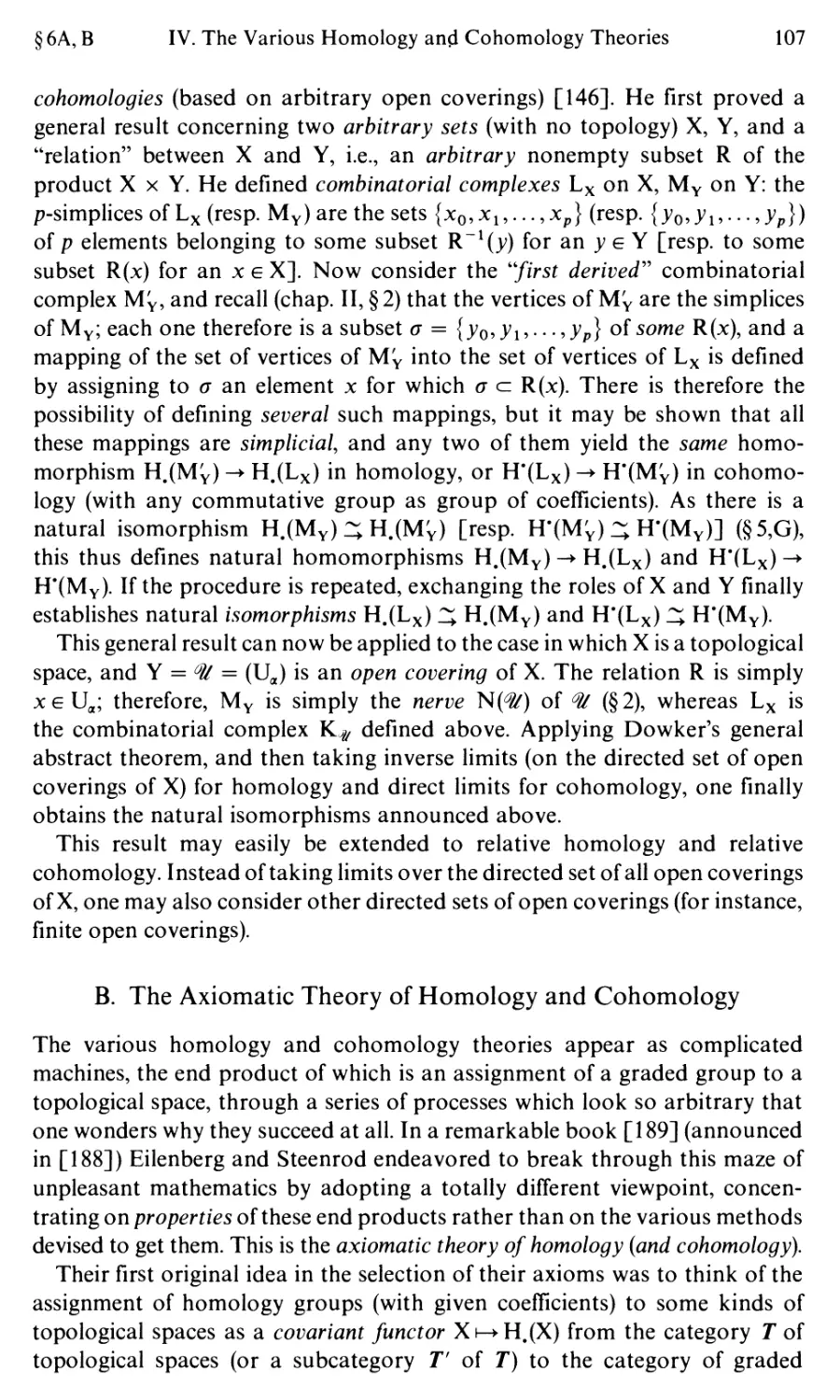 B. The Axiomatic Theory of Homology and Cohomology