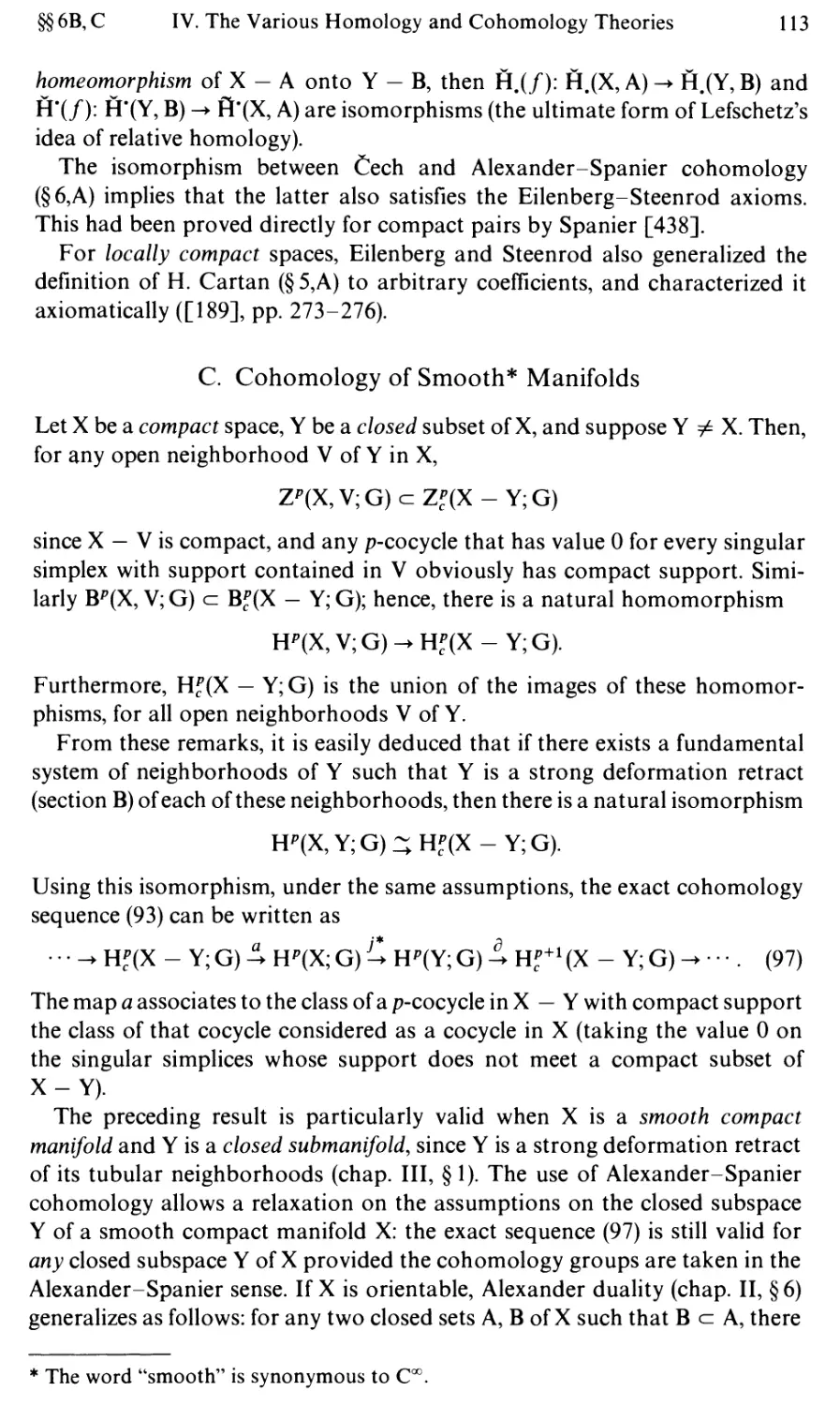 C. Cohomology of Smooth Manifolds