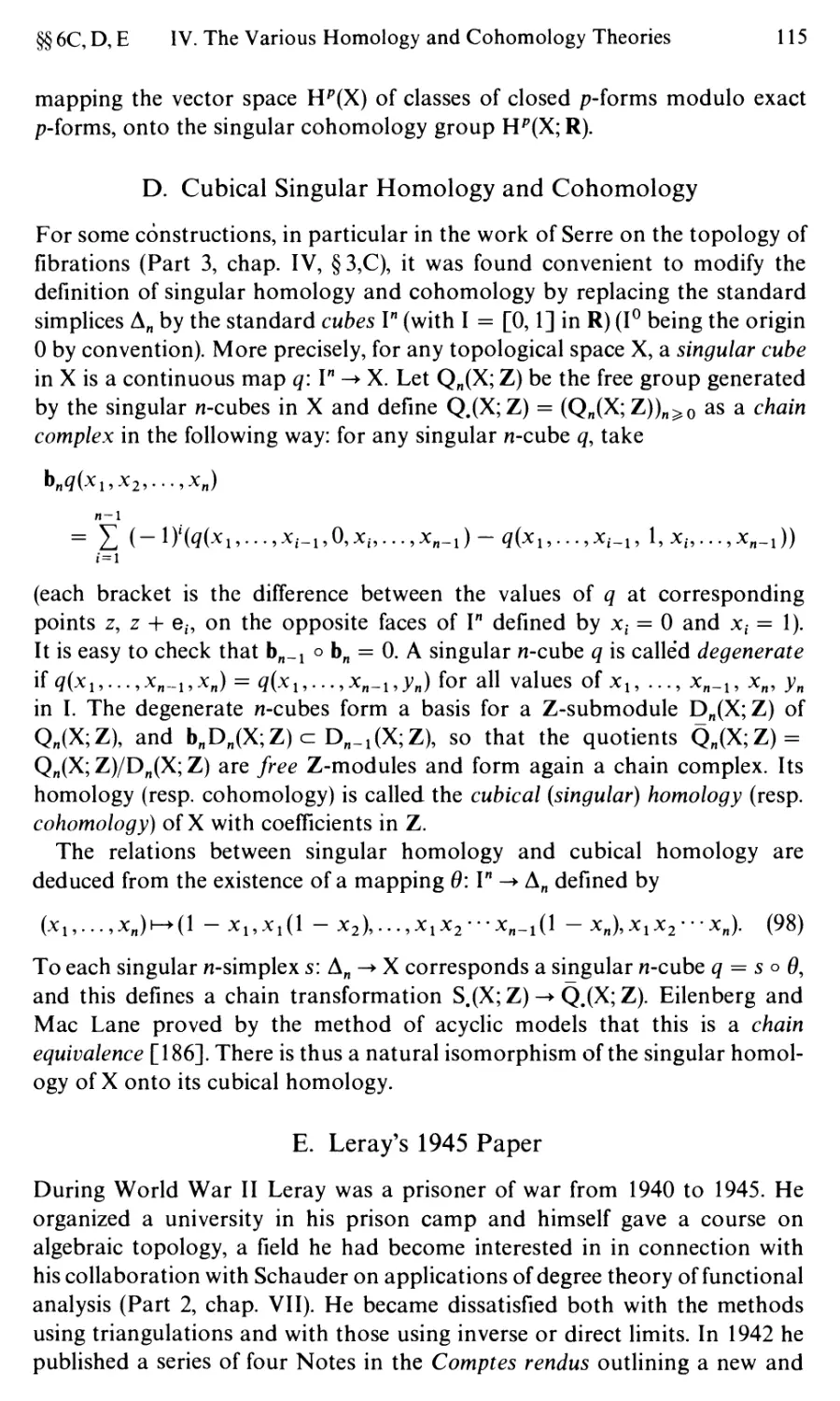 D. Cubical Singular Homology and Cohomology
E. Leray's 1945 Paper