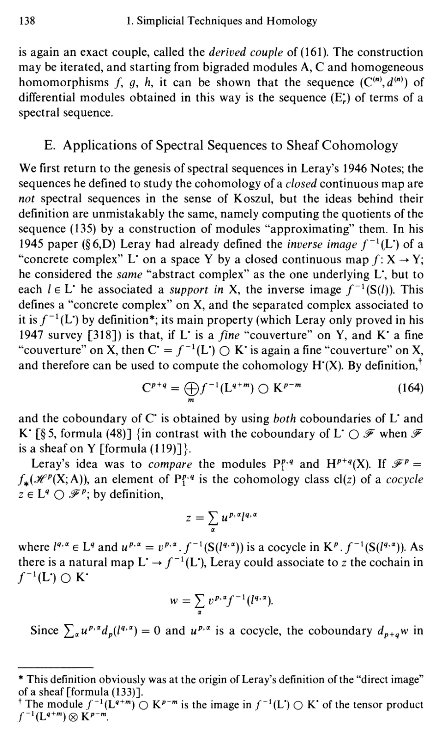 E. Applications of Spectral Sequences to Sheaf Cohomology