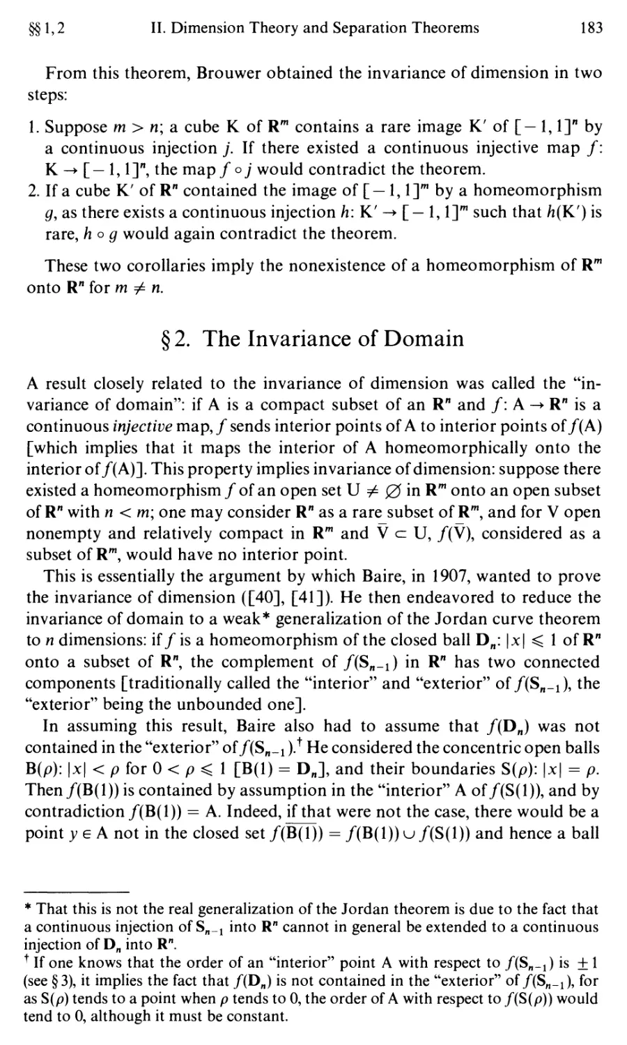 §2. The Invariance of Domain
