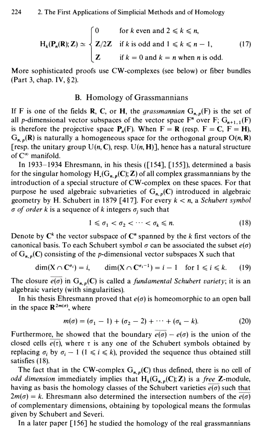 B. Homology of Grassmannians