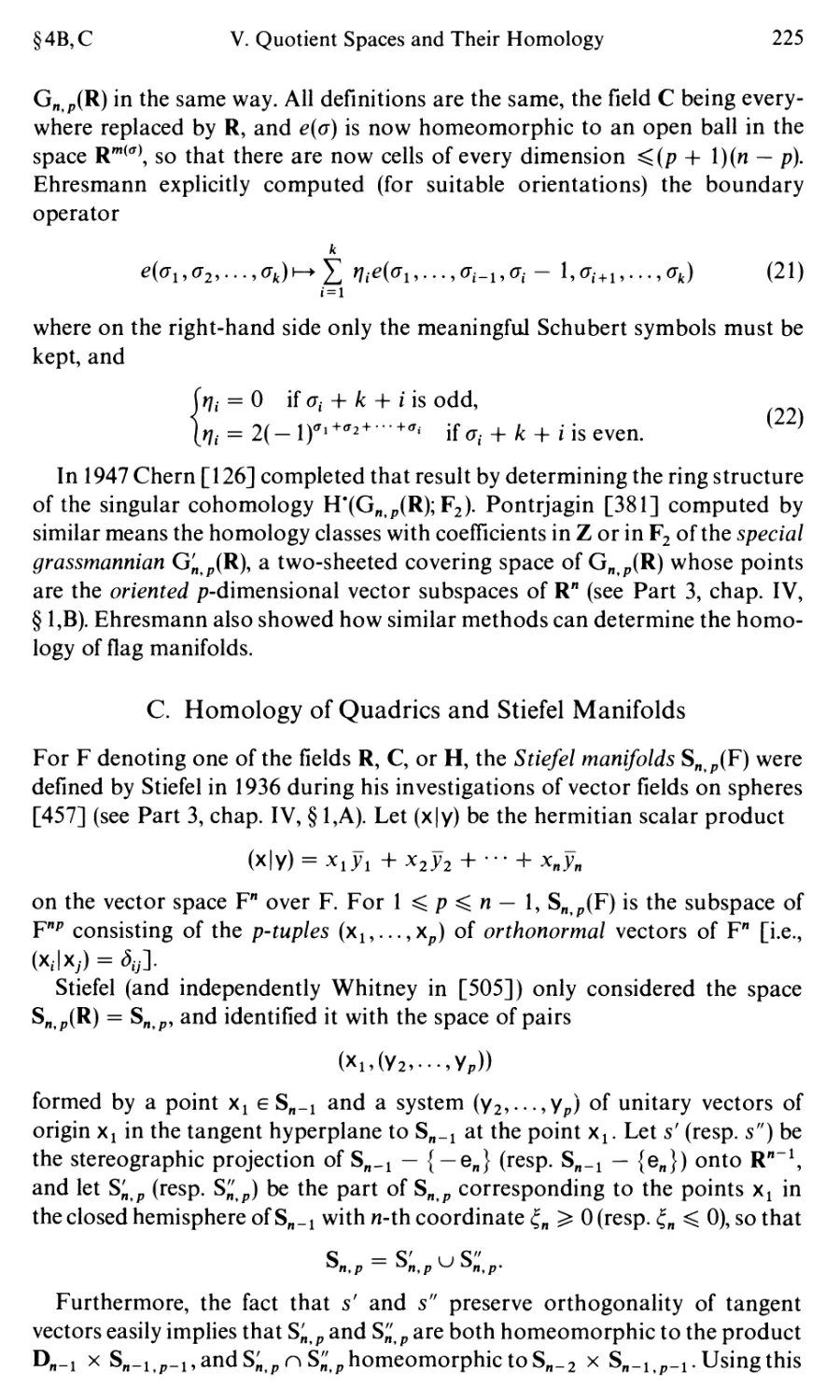 C. Homology of Quadrics and Stiefel Manifolds