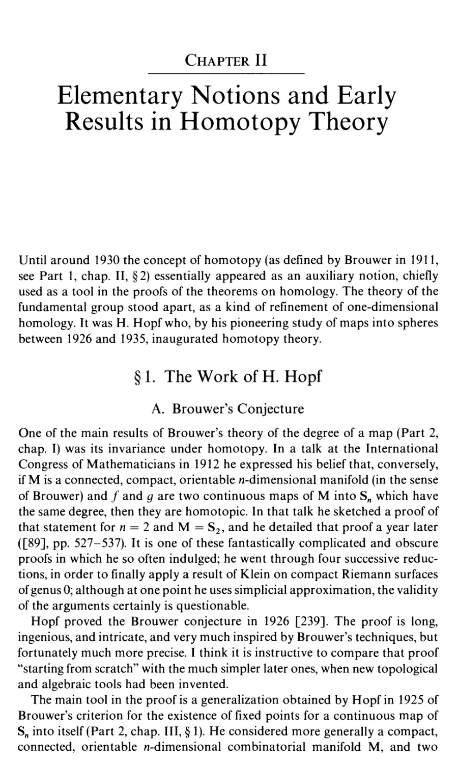 Chapter II. Elementary Notions and Early Results in Homotopy Theory