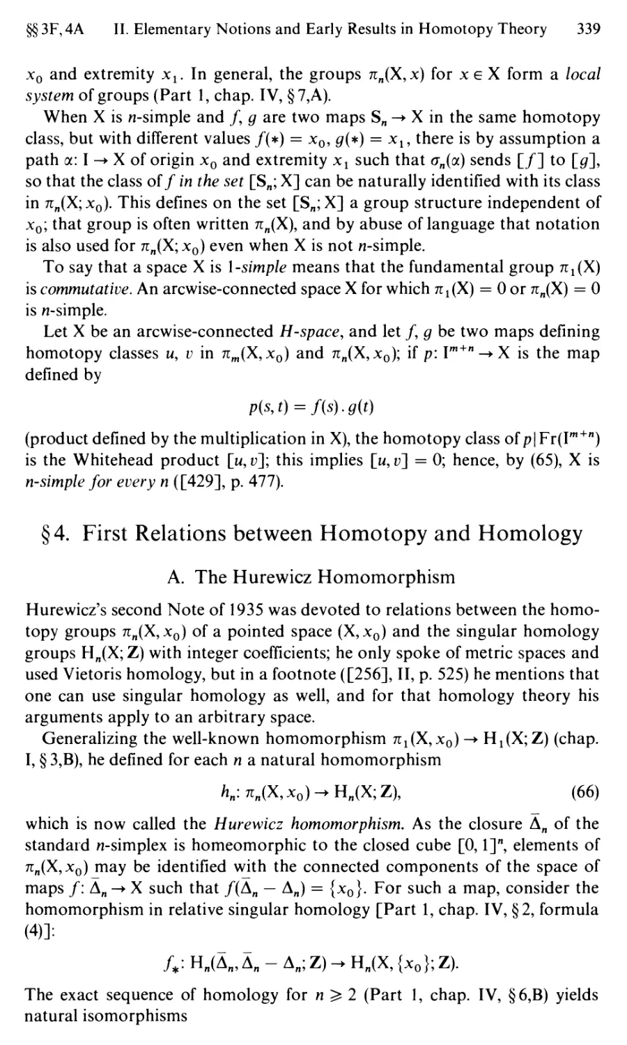 §4. First Relations between Homotopy and Homology