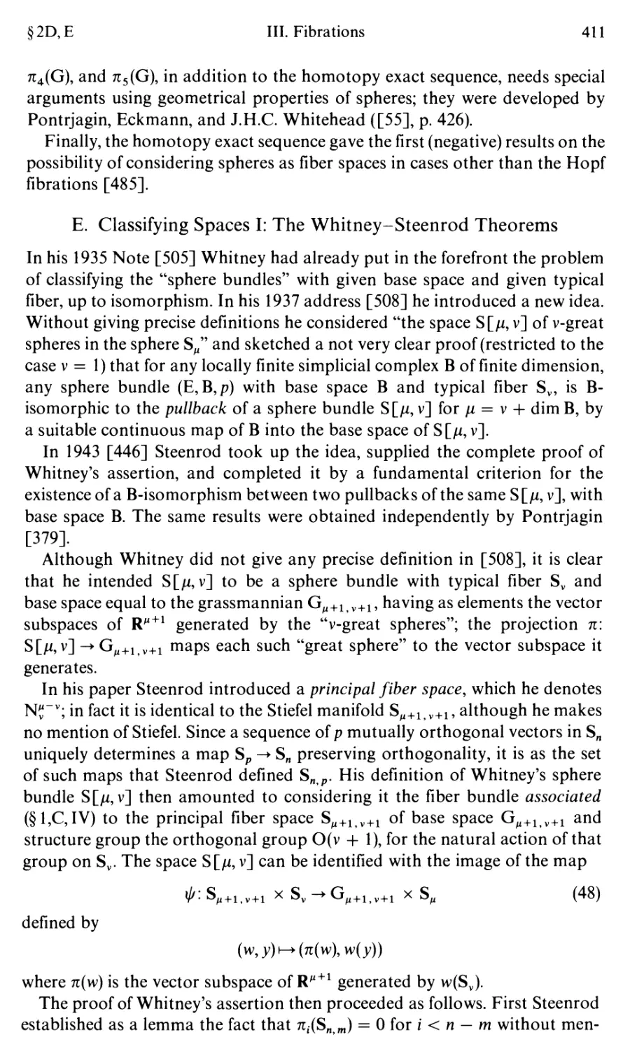 E. Classifying Spaces: I. The Whitney-Steenrod Theorems