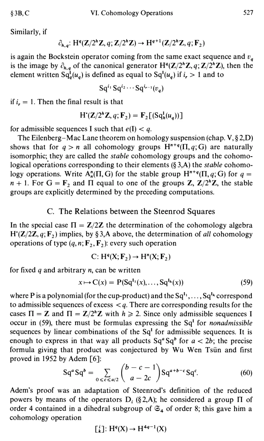 C. The Relations between the Steenrod Squares