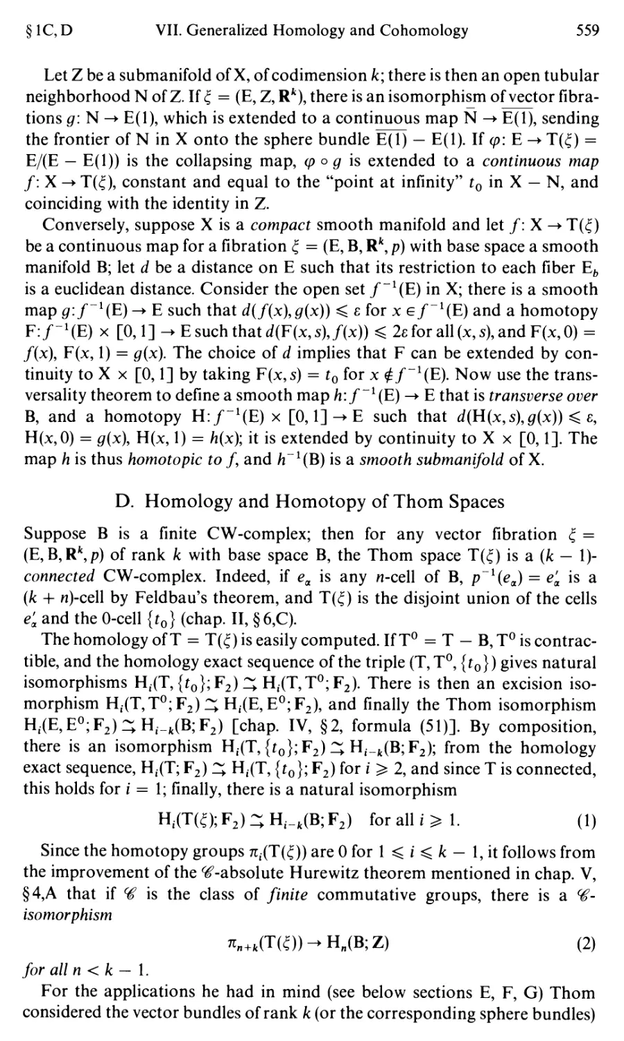 D. Homology and Homotopy of Thorn Spaces