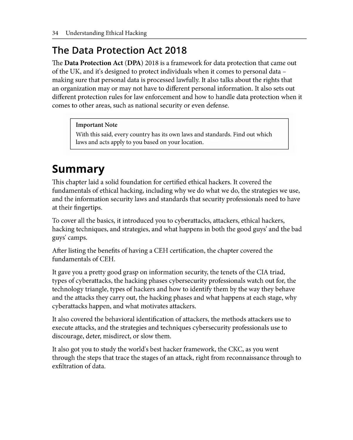 The Data Protection Act 2018
Summary