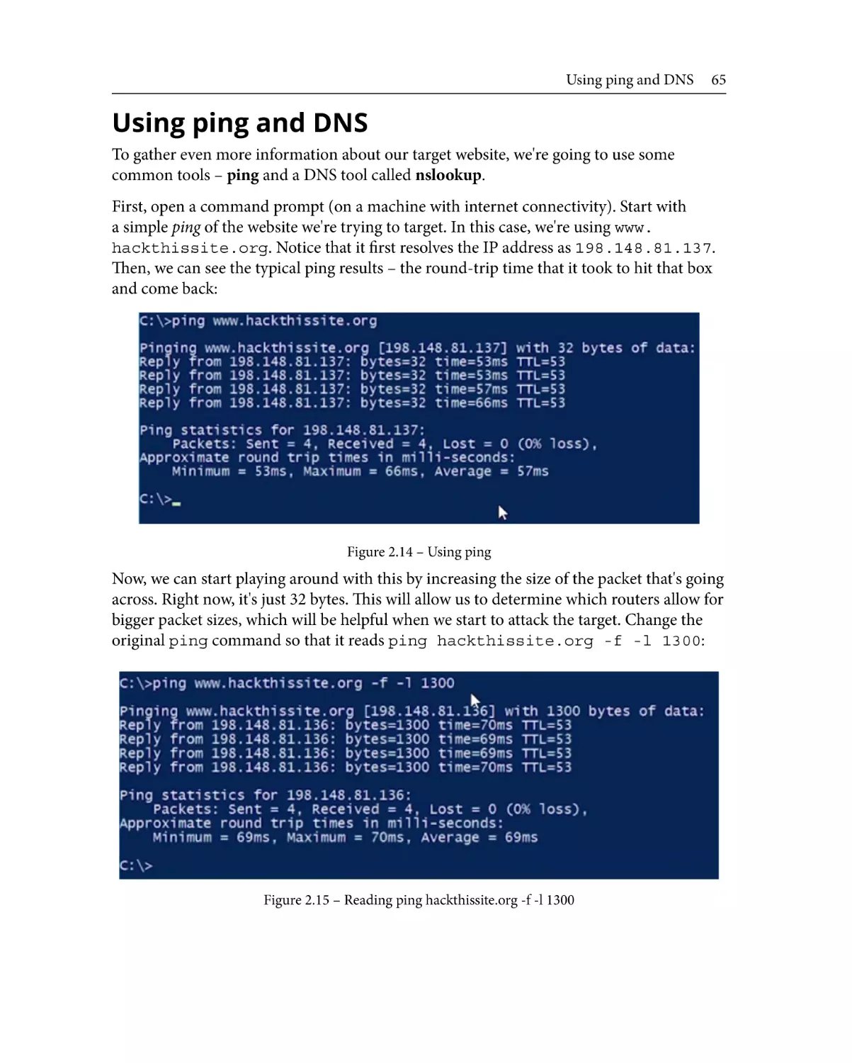 Using ping and DNS
