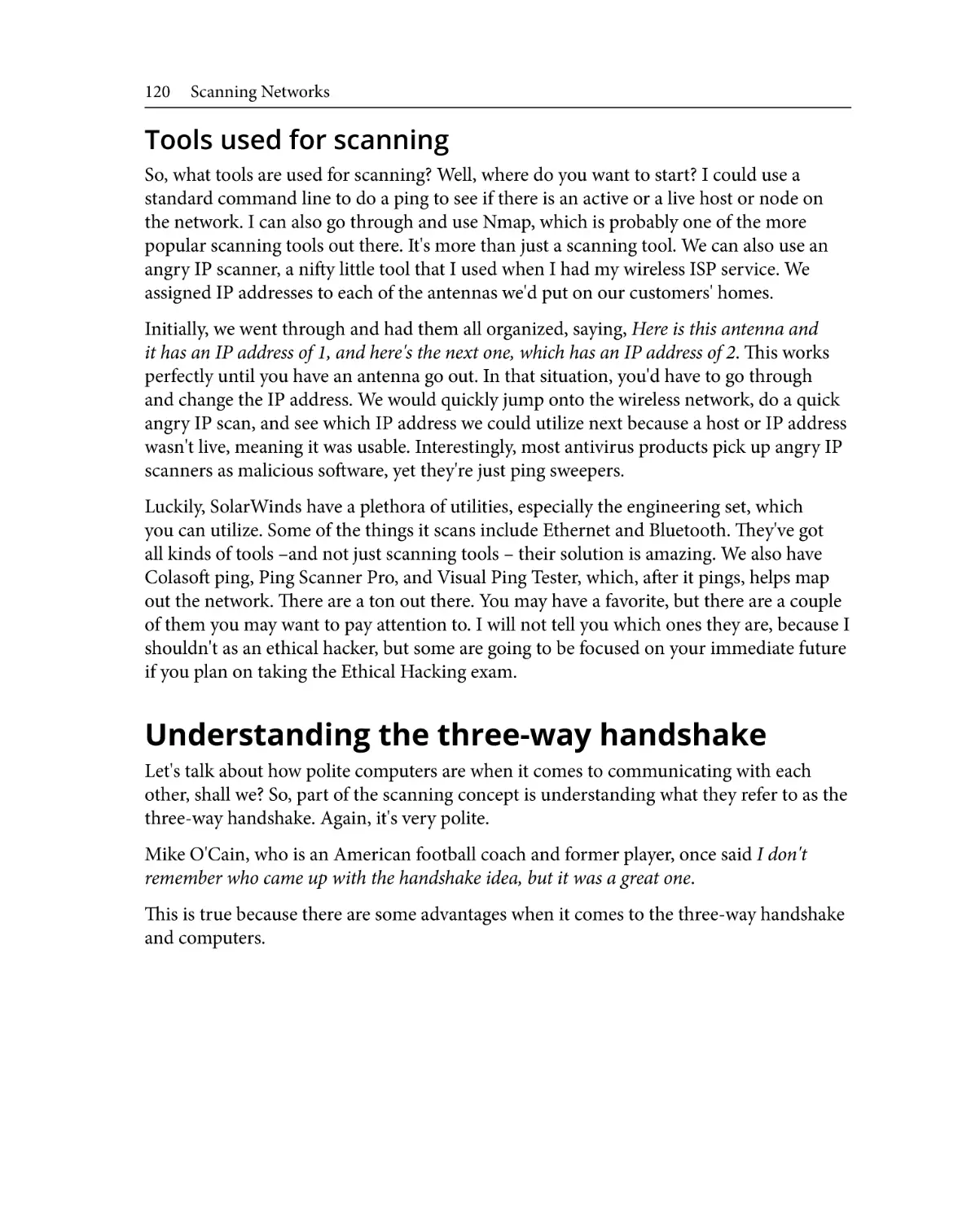 Tools used for scanning
Understanding the three-way handshake