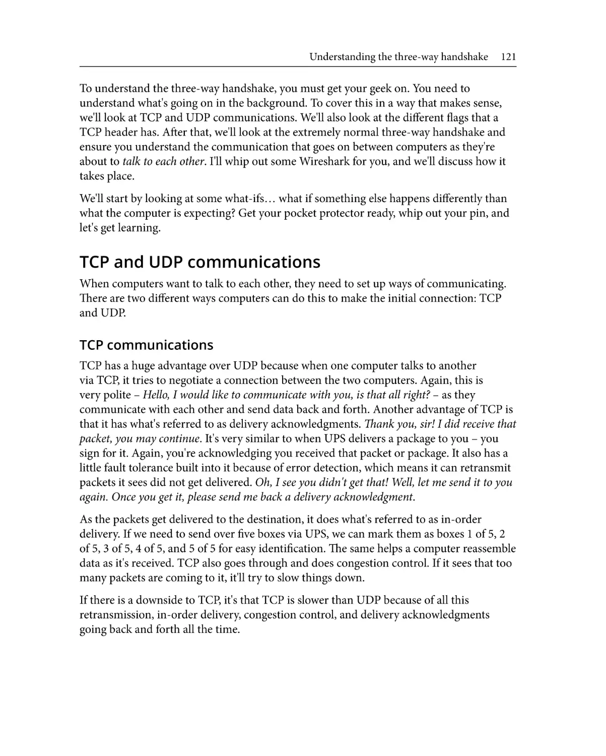 TCP and UDP communications