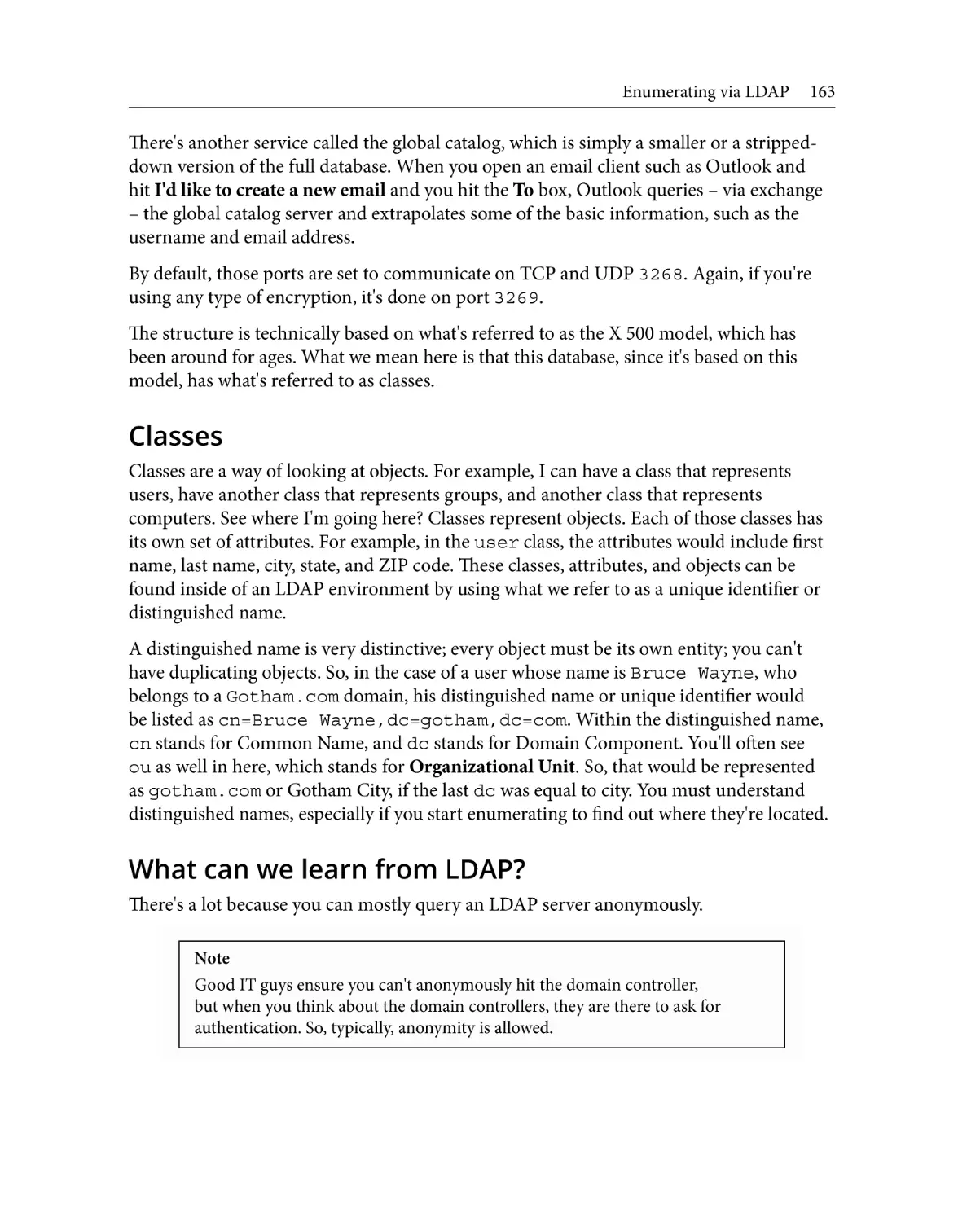 Classes
What can we learn from LDAP?