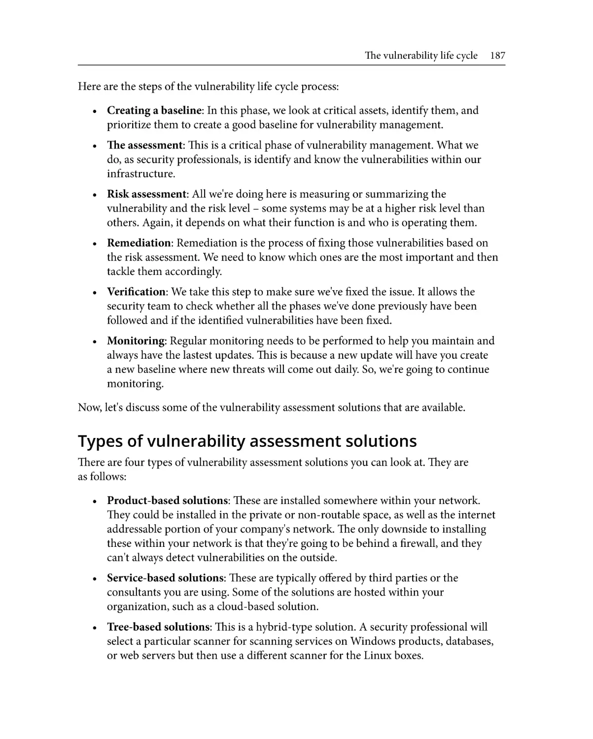 Types of vulnerability assessment solutions