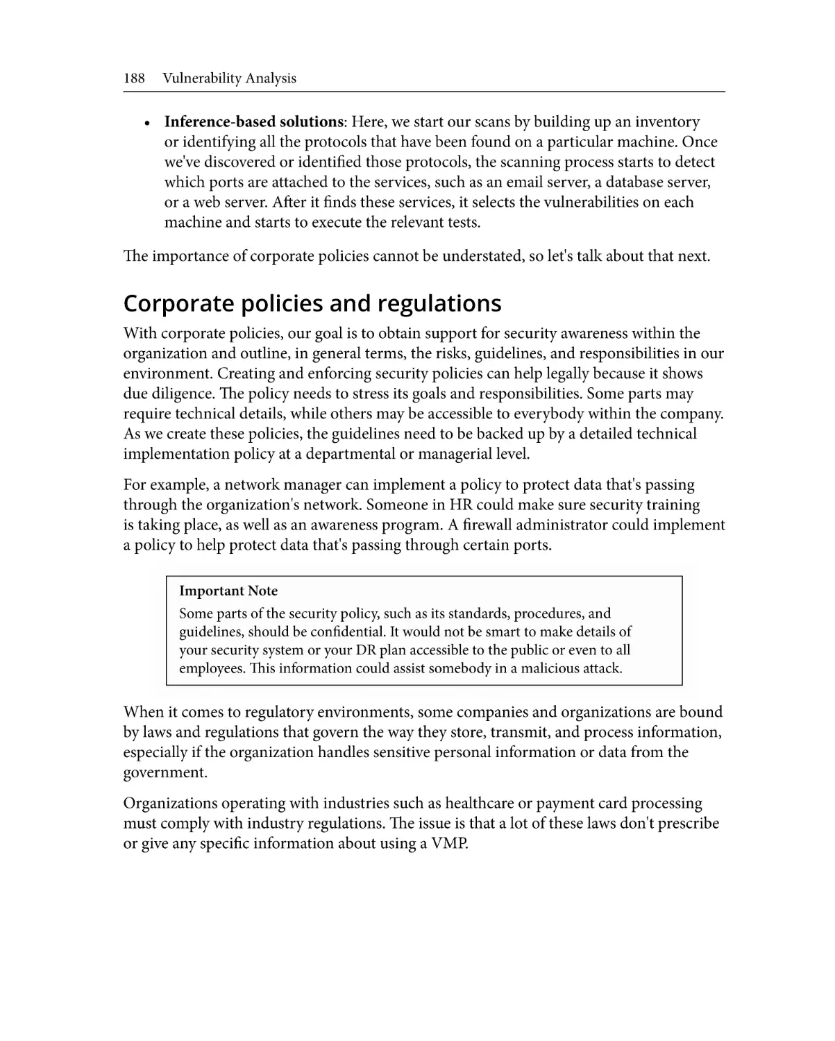Corporate policies and regulations