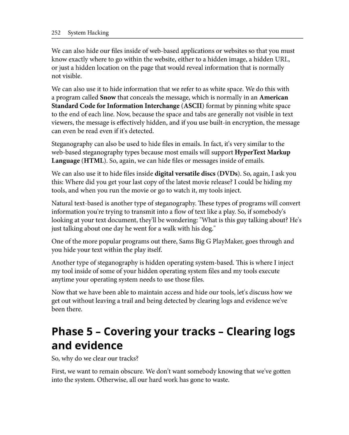 Phase 5 – Covering your tracks – Clearing logs and evidence