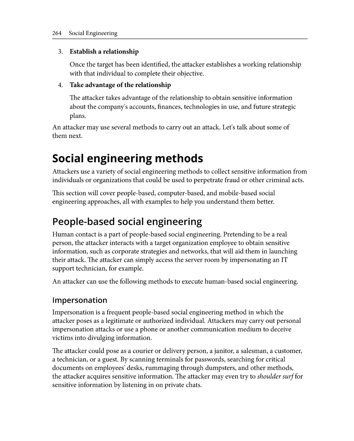 Social engineering methods
People-based social engineering