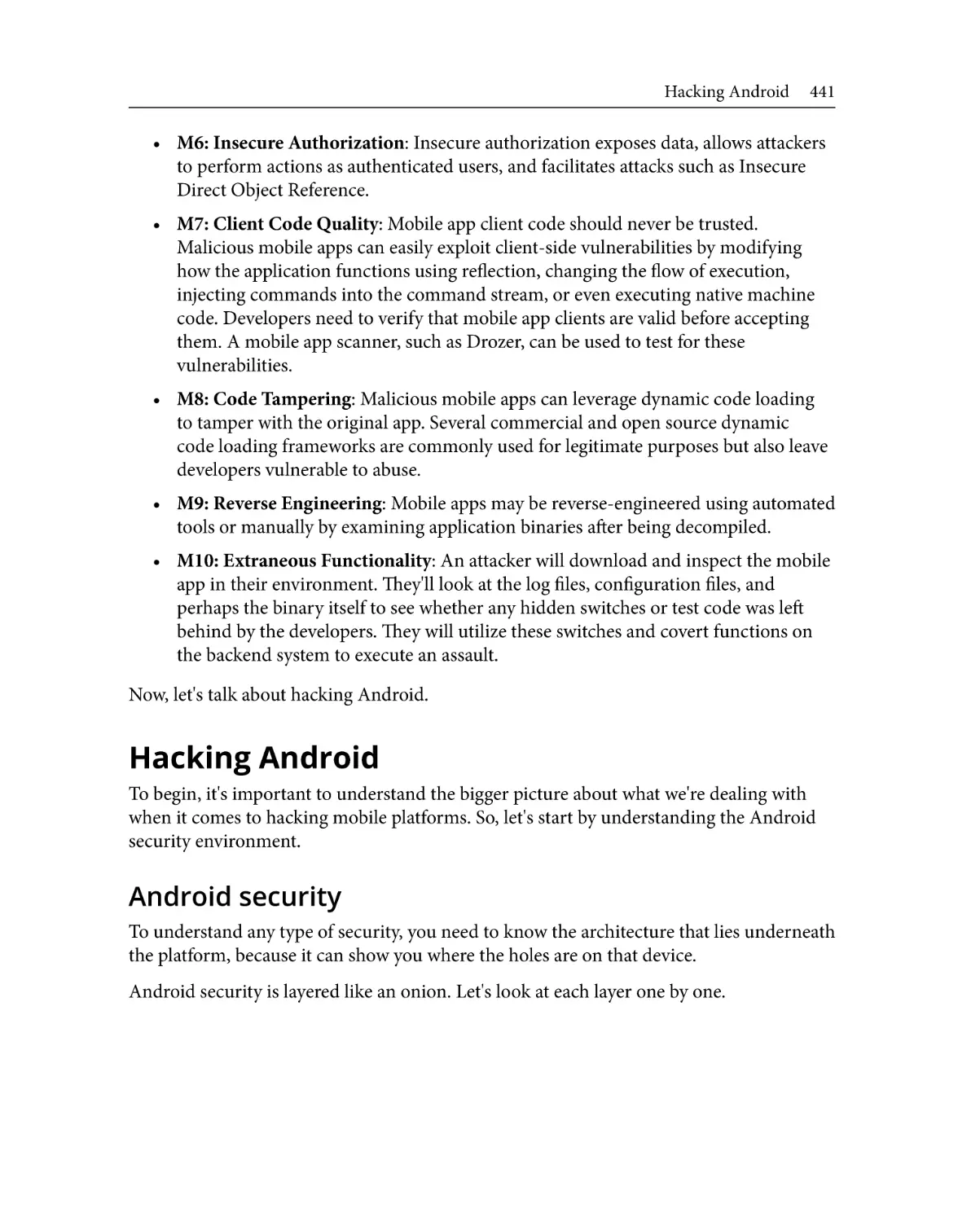 Hacking Android
Android security