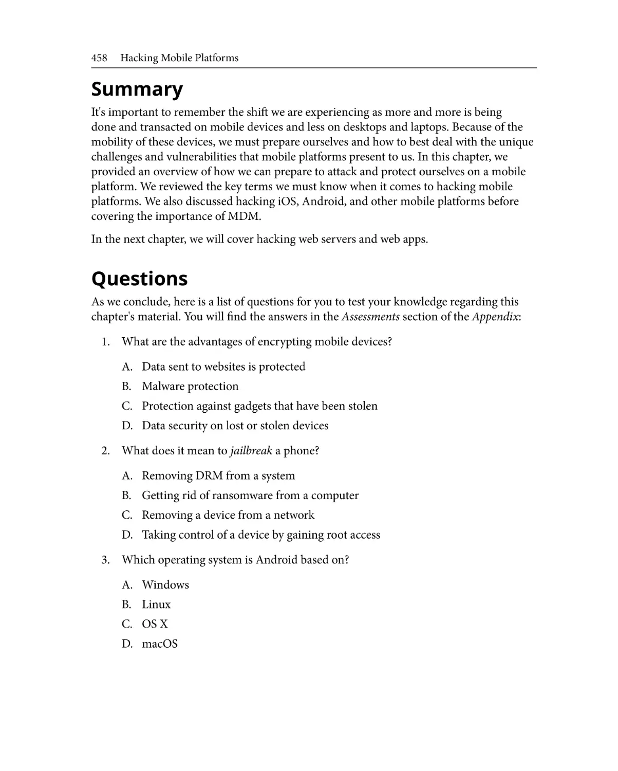 Summary
Questions