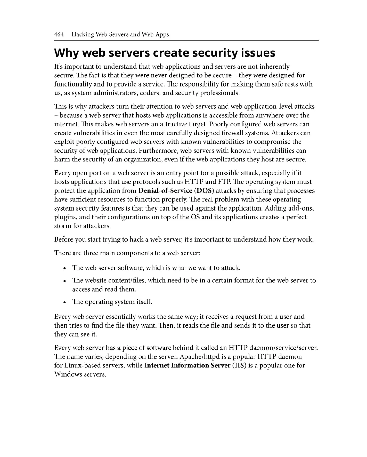 Why web servers create security issues