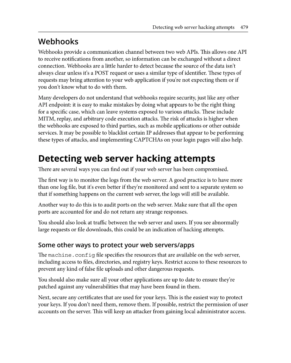 Webhooks
Detecting web server hacking attempts