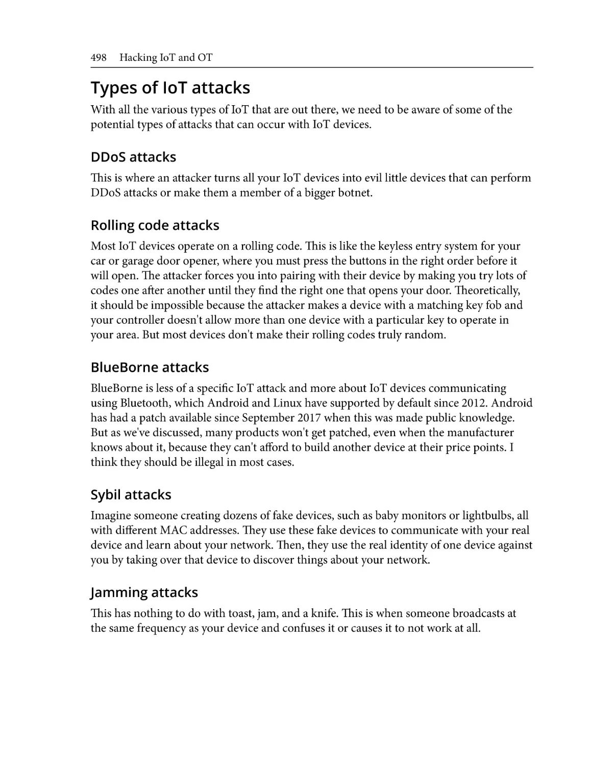 Types of IoT attacks