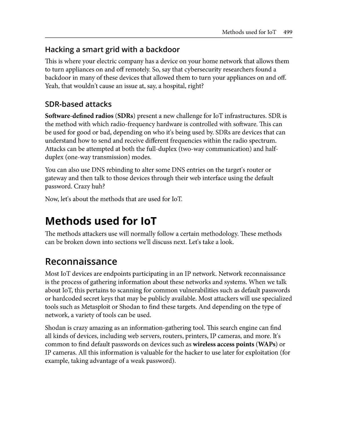 Methods used for IoT
Reconnaissance