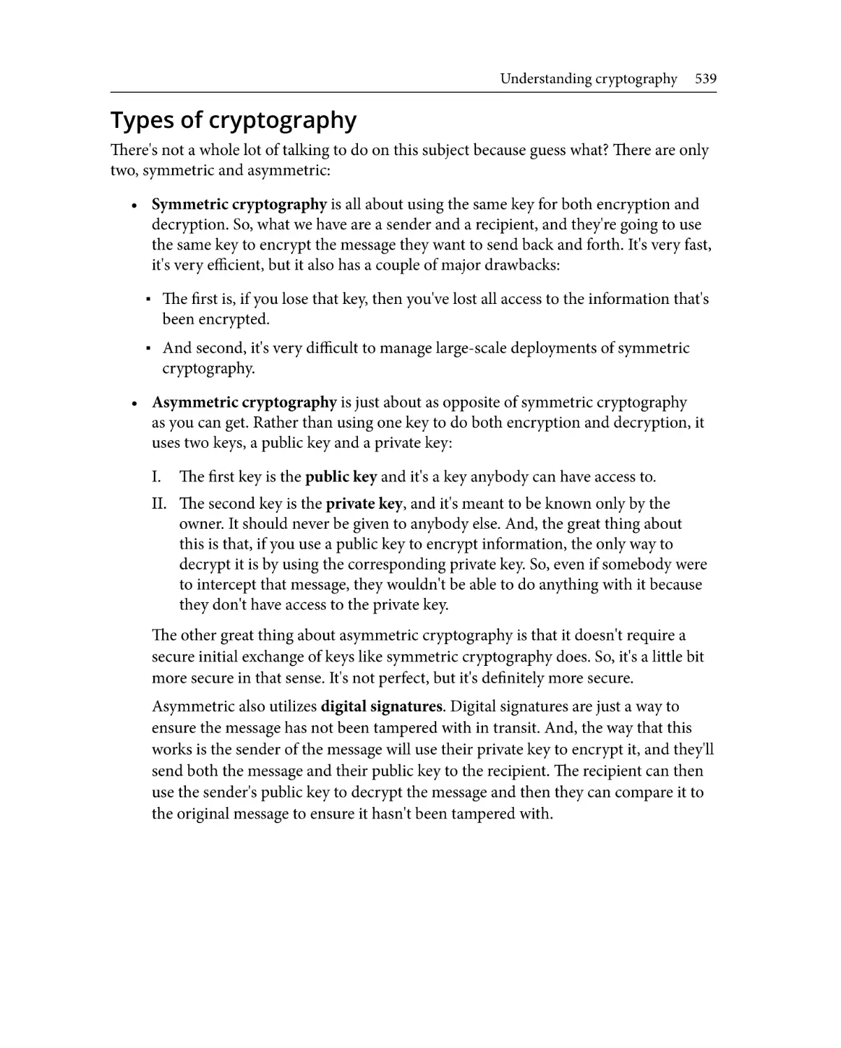 Types of cryptography