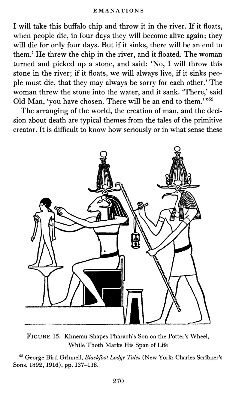 15  Khnemu Shapes Pharaoh's Son on the Potter's Wheel, While Thoth Marks His Span of Life