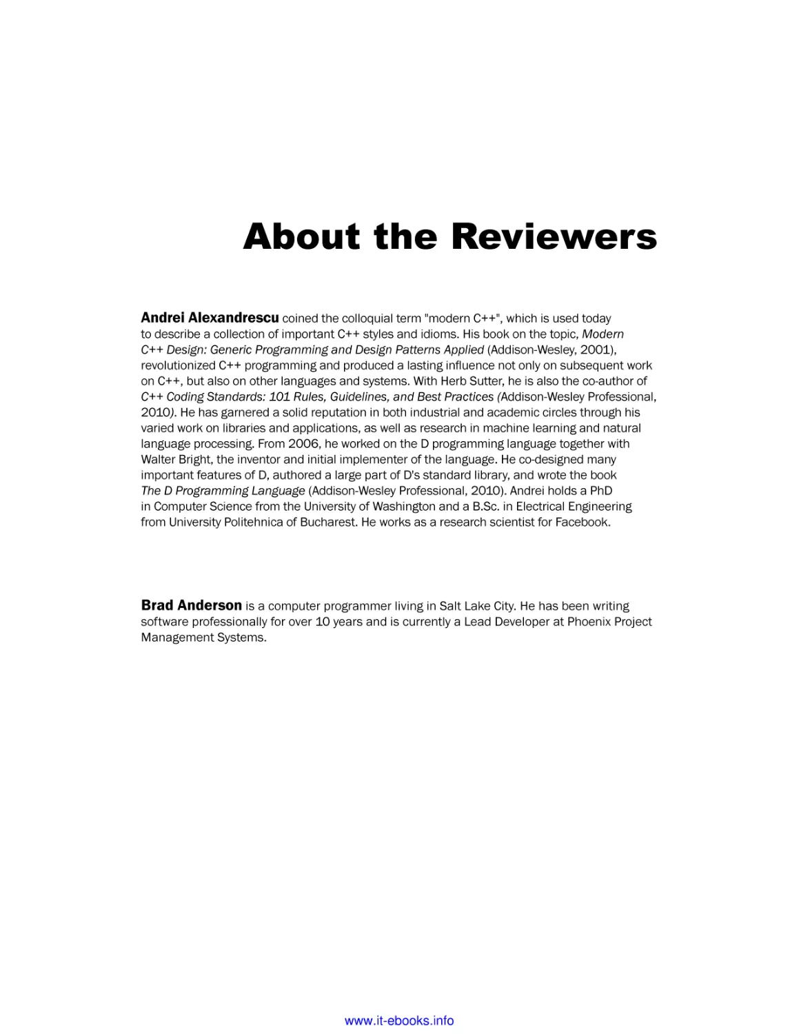 About the Reviewers
