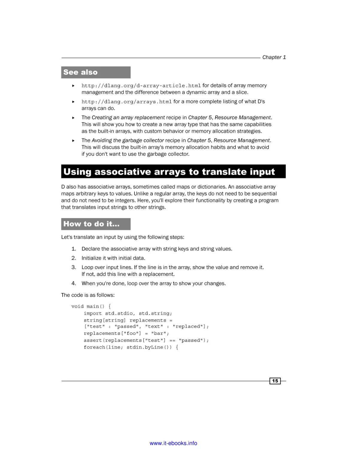 Using associative arrays to translate input