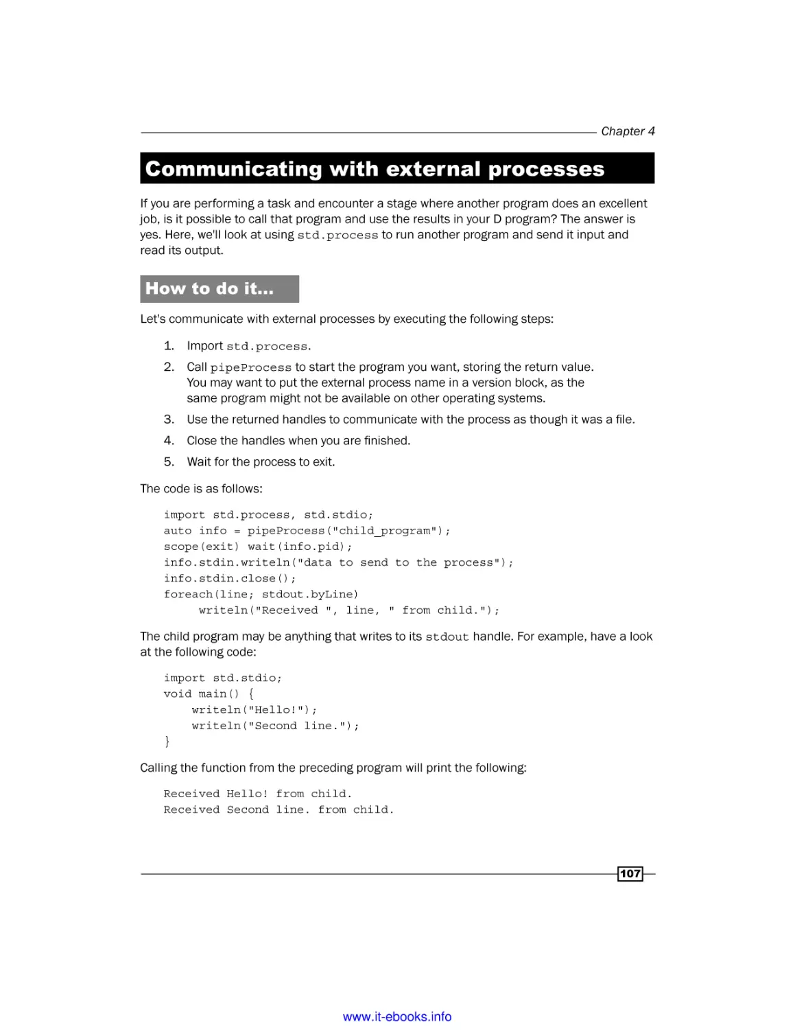 Communicating with external processes
