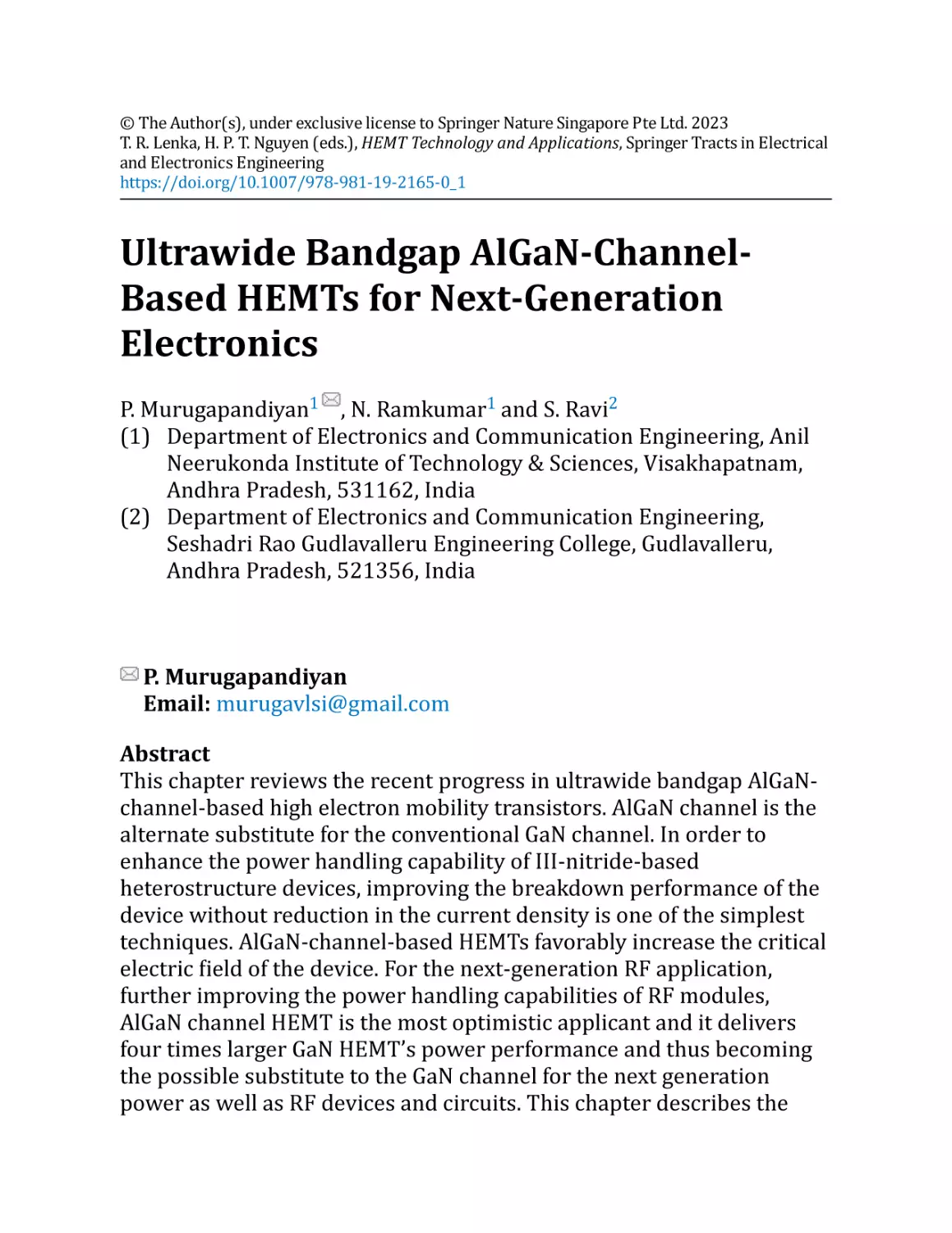 Ultrawide Bandgap AlGaN-Channel-Based HEMTs for Next-Generation Electronics