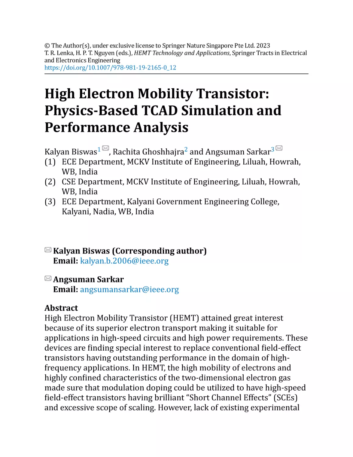 High Electron Mobility Transistor