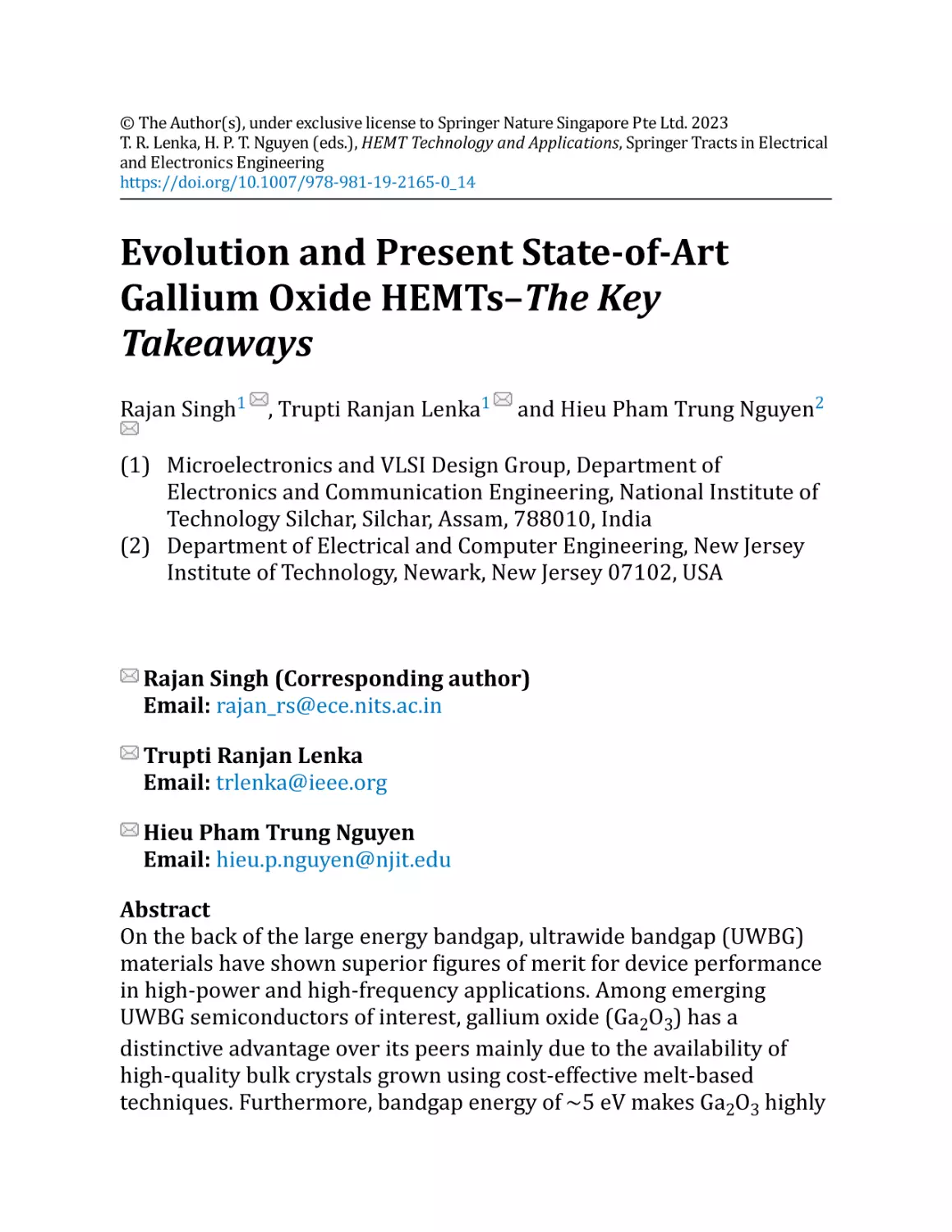 Evolution and Present State-of-Art Gallium Oxide HEMTs–The Key Takeaways