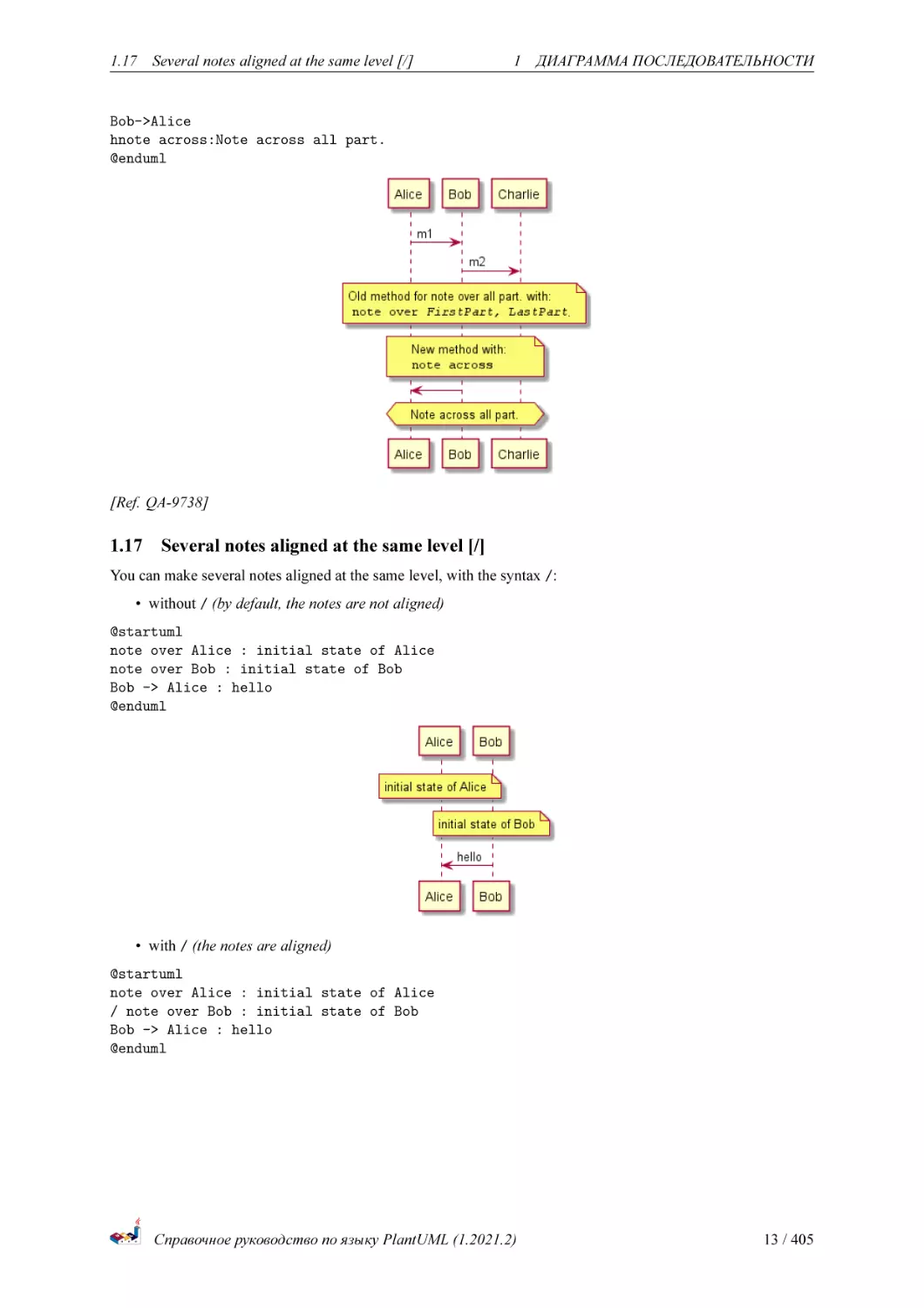 Several notes aligned at the same level [/]