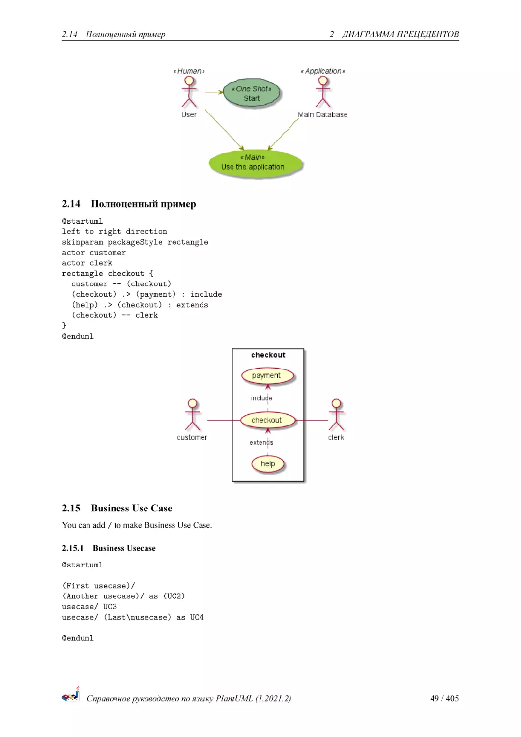 Полноценный пример
Business Use Case
Business Usecase