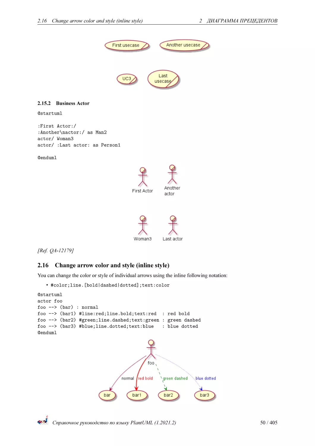 Business Actor
Change arrow color and style (inline style)